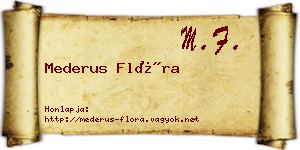 Mederus Flóra névjegykártya